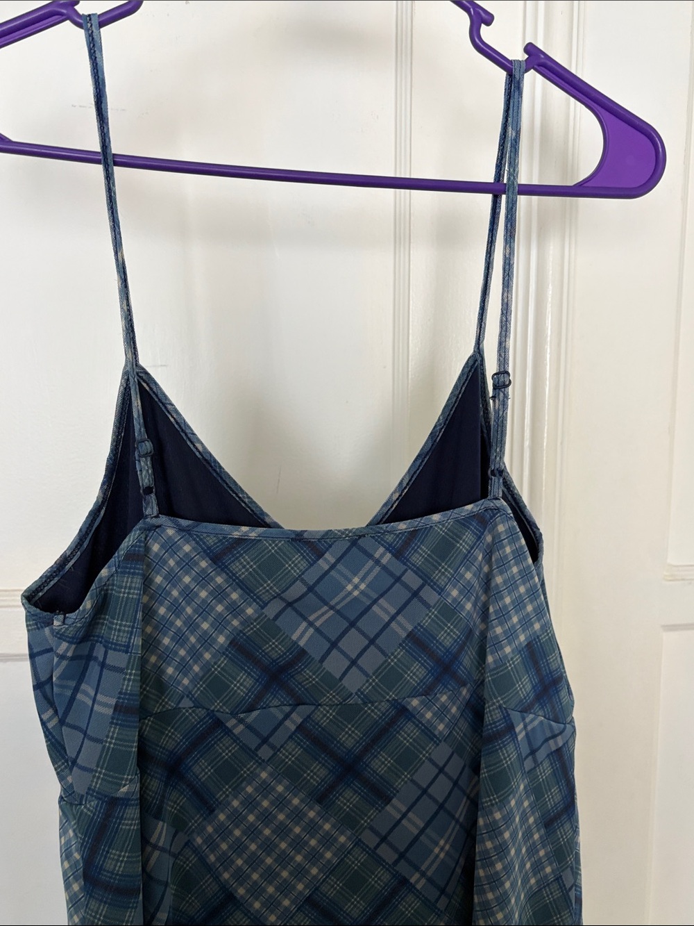 American Eagle Outfitters Blue Plaid Maxi Slip Dress - Picture 5 of 6